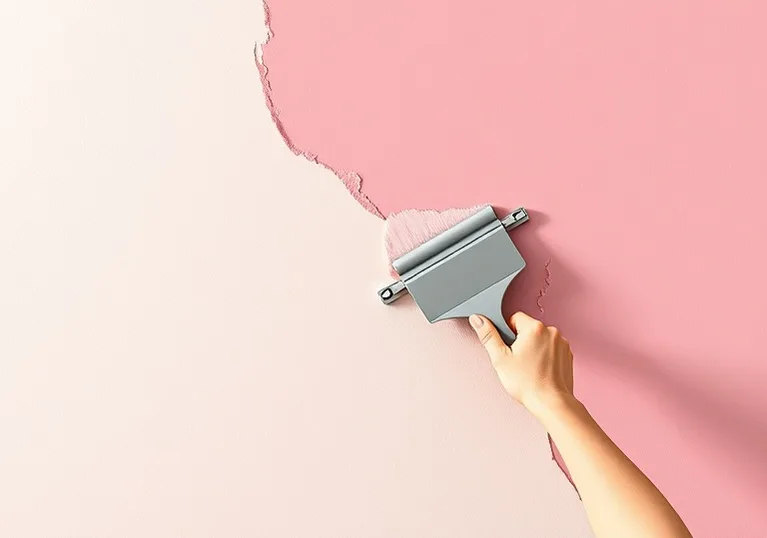Application d'un enduit décoratif à la lisseuse sur un mur